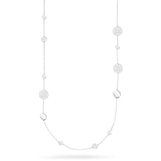 Collana Luxury BIG CIRCLE con cerchi alternati lisci e pavè - STARDUST TEN