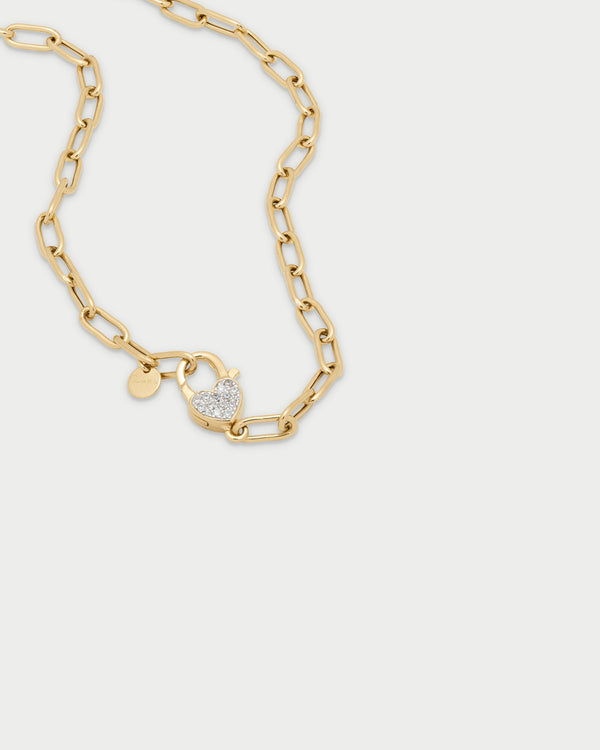 Collar cadena mosquetón doble corazón corazón - AMULETI