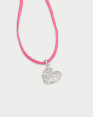 Ciondolo con choker rosa cuore pavè oversized - STARDUST TEN