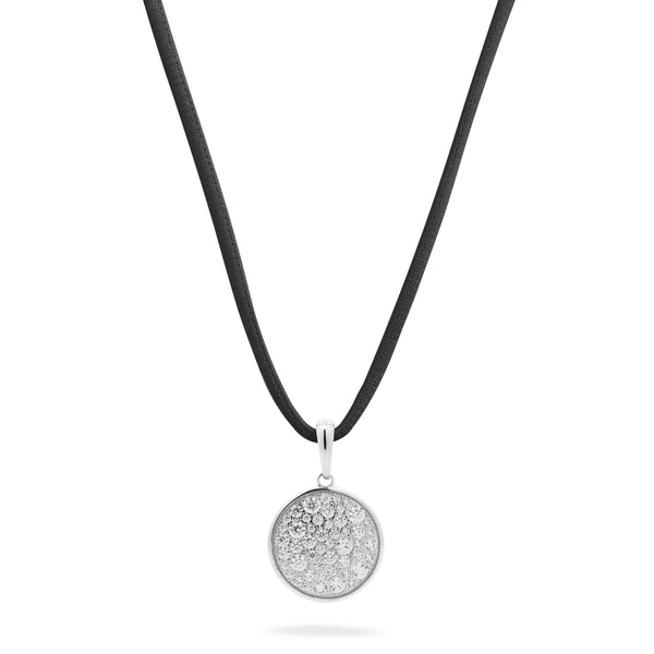 Ciondolo con choker nero cerchio pavè oversized - STARDUST TEN