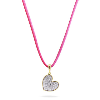 Ciondolo con choker rosa cuore pavè oversized - STARDUST TEN