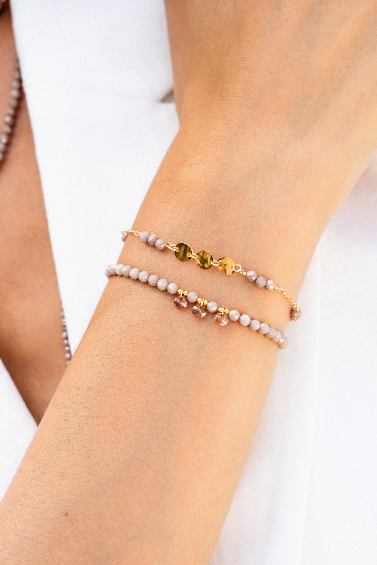 Pulsera de cadena de circonitas Milky and Medals