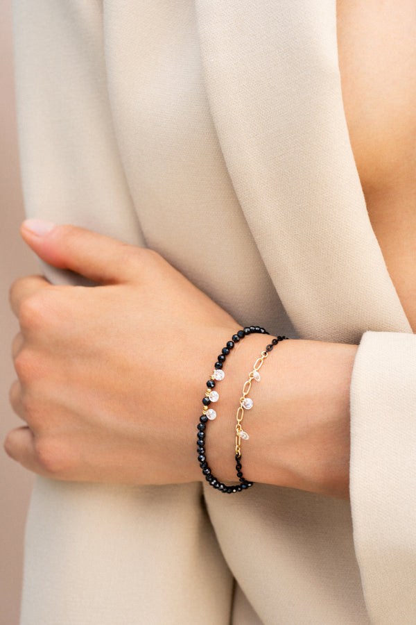 Milky Zirconia Elastic Bracelet