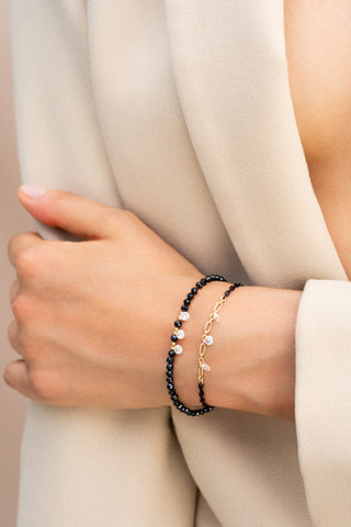 Bracciale catena verniciata e zirconi