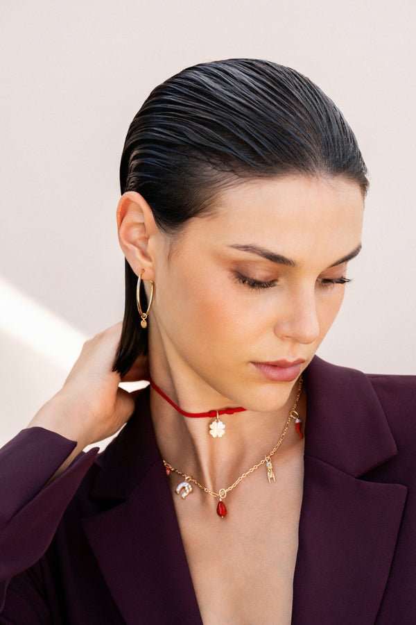 Charm de gota de jade burdeos