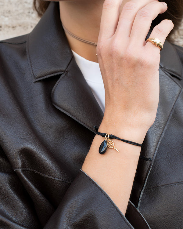 Charm de gota de jade negro