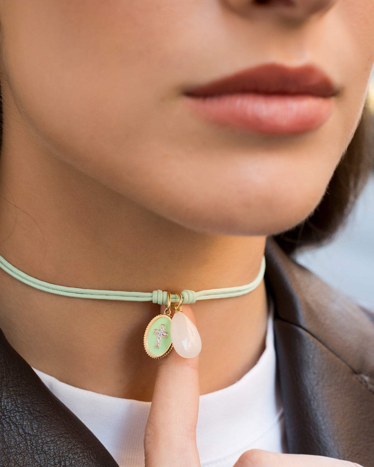 Charm Drop Jade White