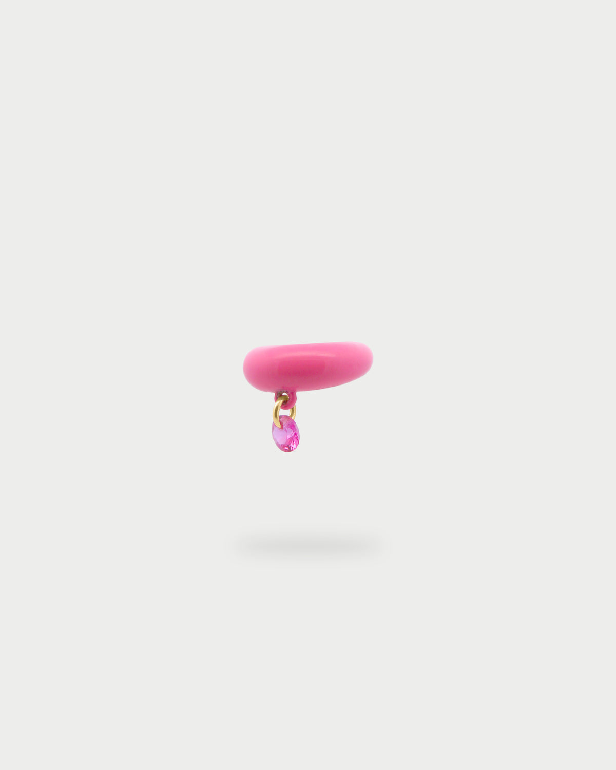 Enamelled earcuff with colored zirconia