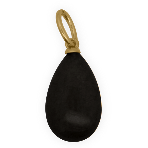 Charm de gota de jade negro