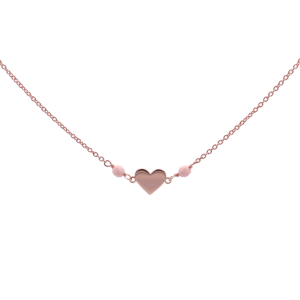 Girocollo catenella Cuore Pietre Rosa - Io&Ro