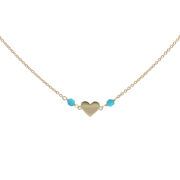 Girocollo catenella Cuore Pietre Turchese - Io&Ro