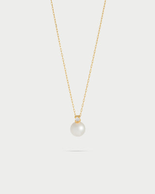 Necklace with central seashell pearl and bezel - WHITESIDE