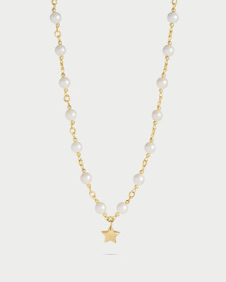 Short necklace with star pearls - WHITESIDE