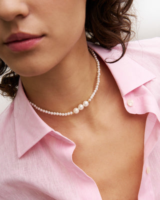 Choker with three pearls - WHITESIDE