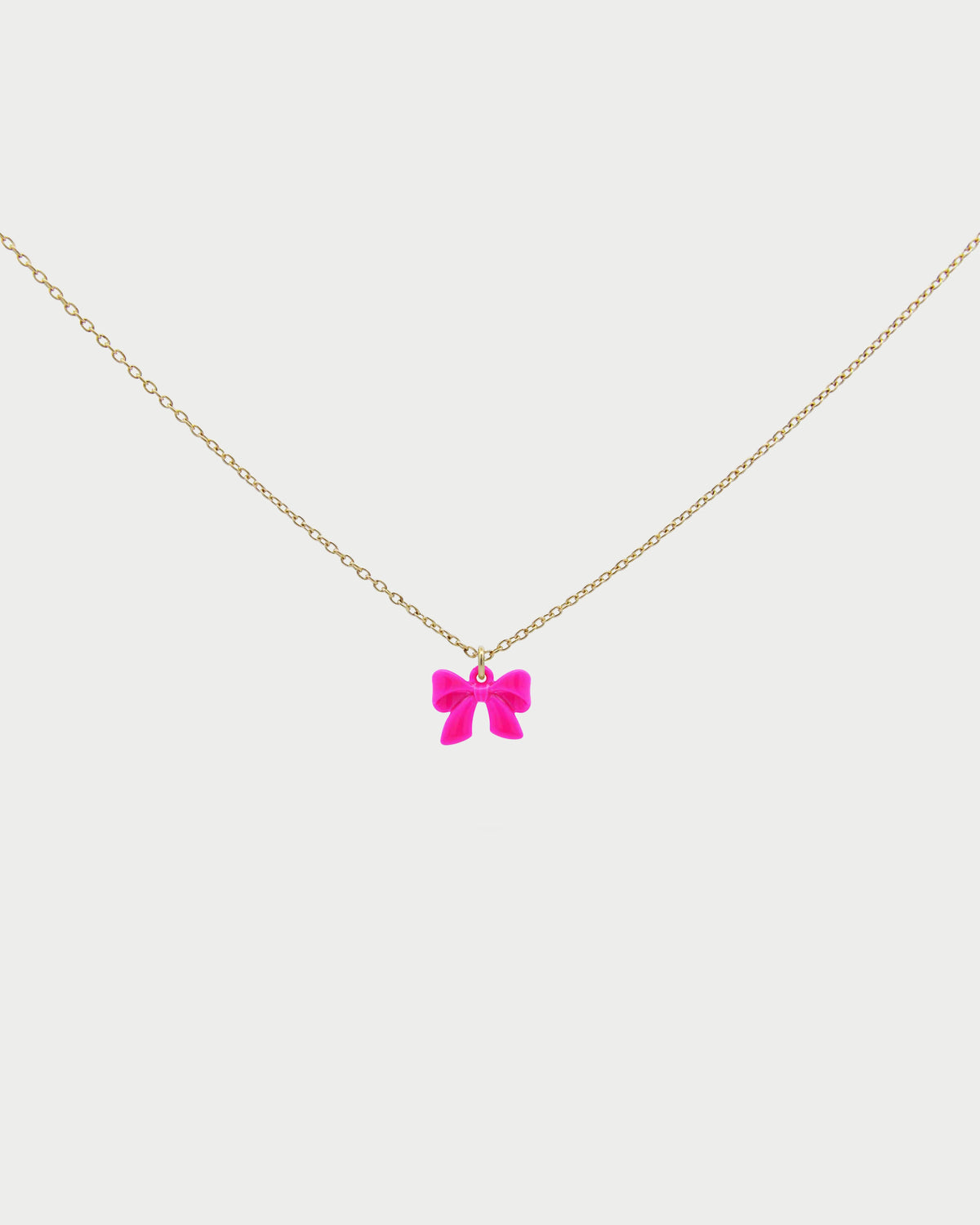 Collar con lazo chic y esmalte rosa - CANDY BOW