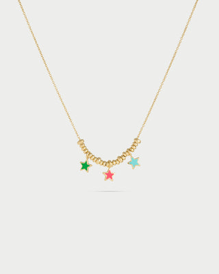 Micro ring choker with three enameled star - ColorFUN