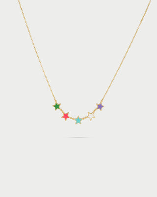 Necklace with five enameled stars - ColorFUN