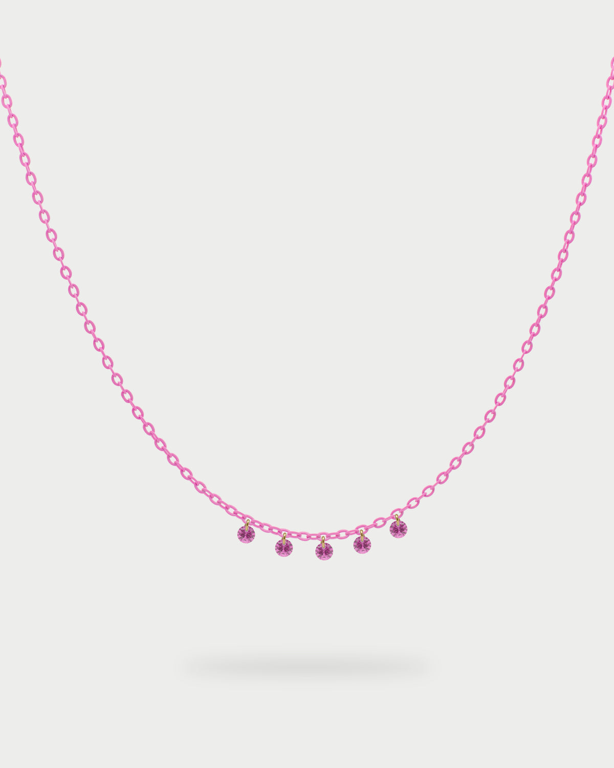 Painted chain choker and 5 zirconia