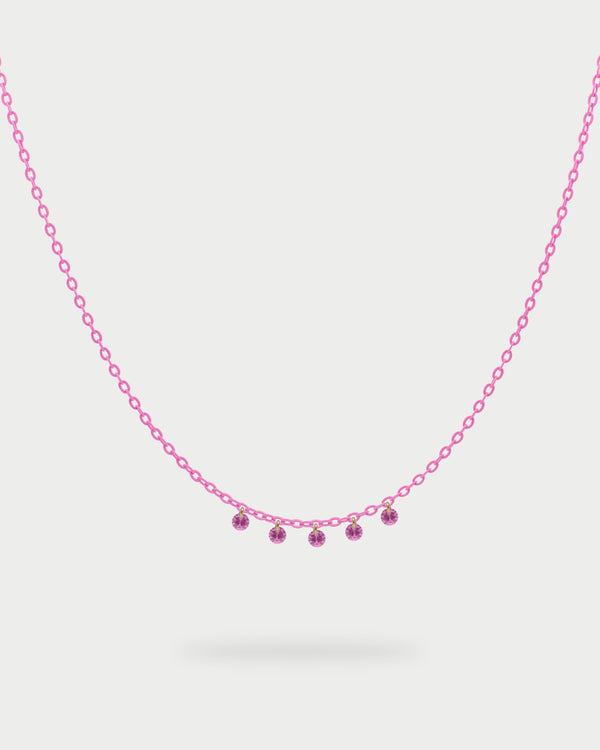 Painted chain choker and 5 zirconia