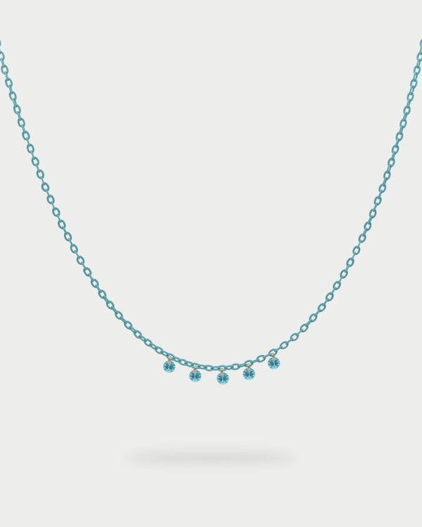 Painted chain choker and 5 zirconia