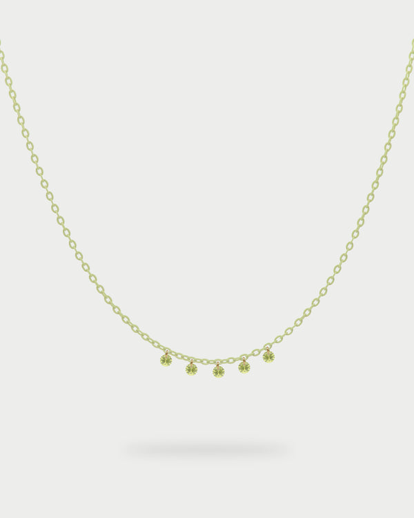 Painted chain choker and 5 zirconia