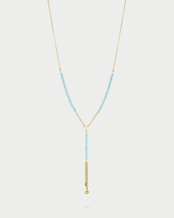 Collar rosario con pepitas de circonita Milky