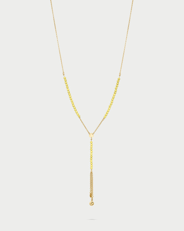 Collar rosario con pepitas de circonita Milky