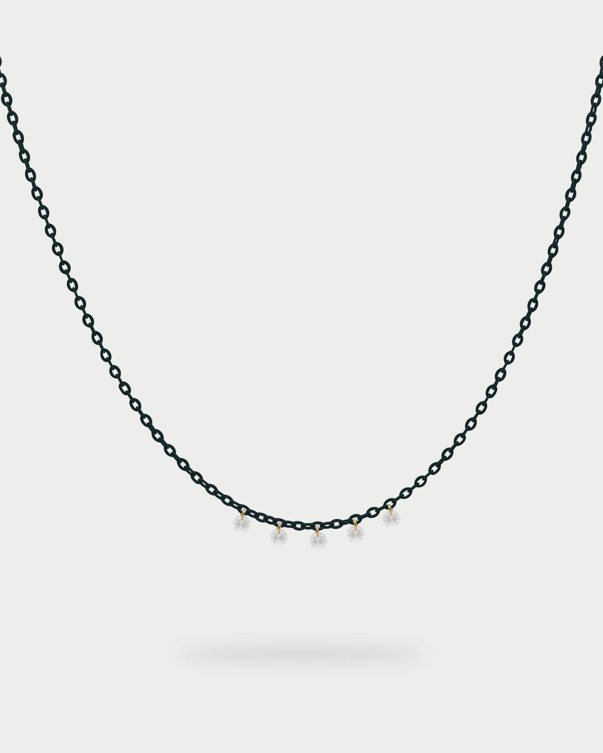 Painted chain choker and 5 zirconia