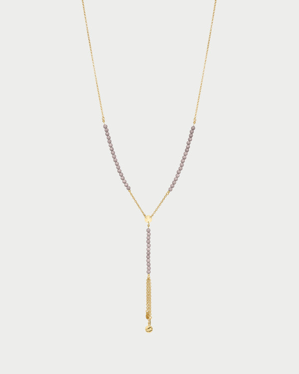 Collar rosario con pepitas de circonita Milky