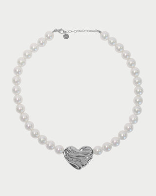 Bold Heart Pearl Choker