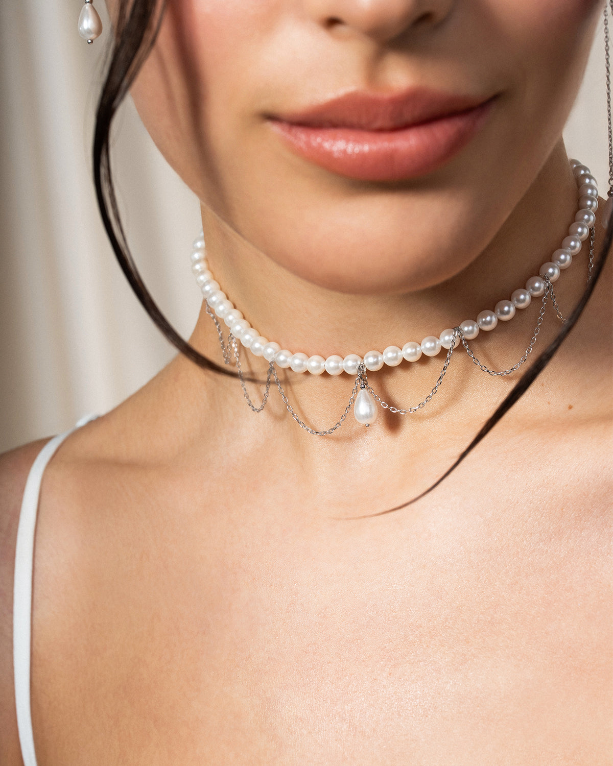 Choker Merletto Pearl Drop