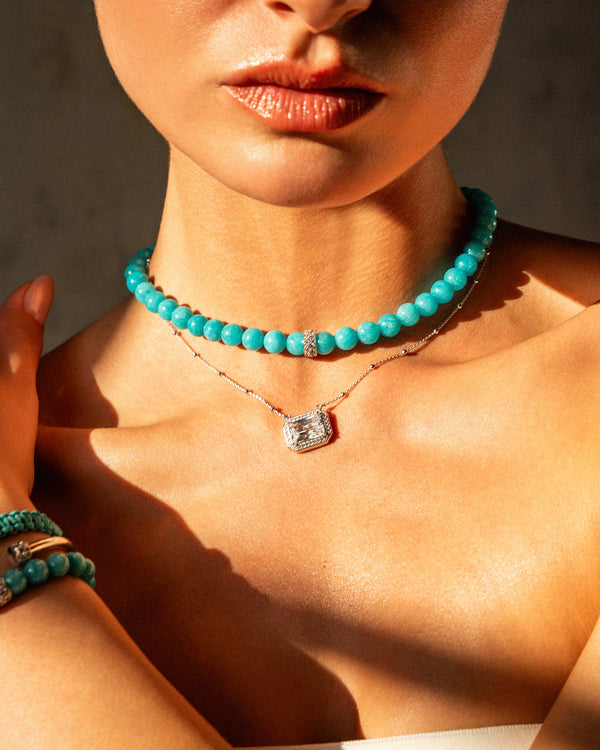 Girocollo Orbis giade celesti