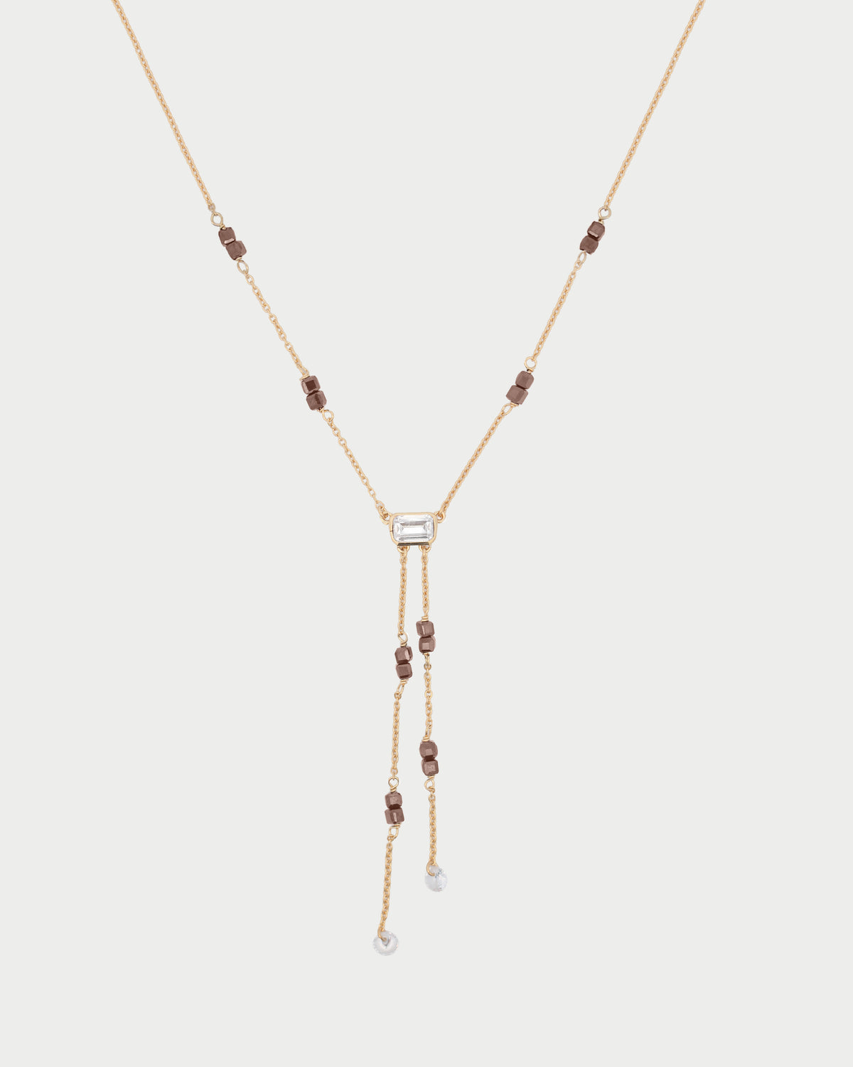 Collar Lariat con doble corte esmeralda