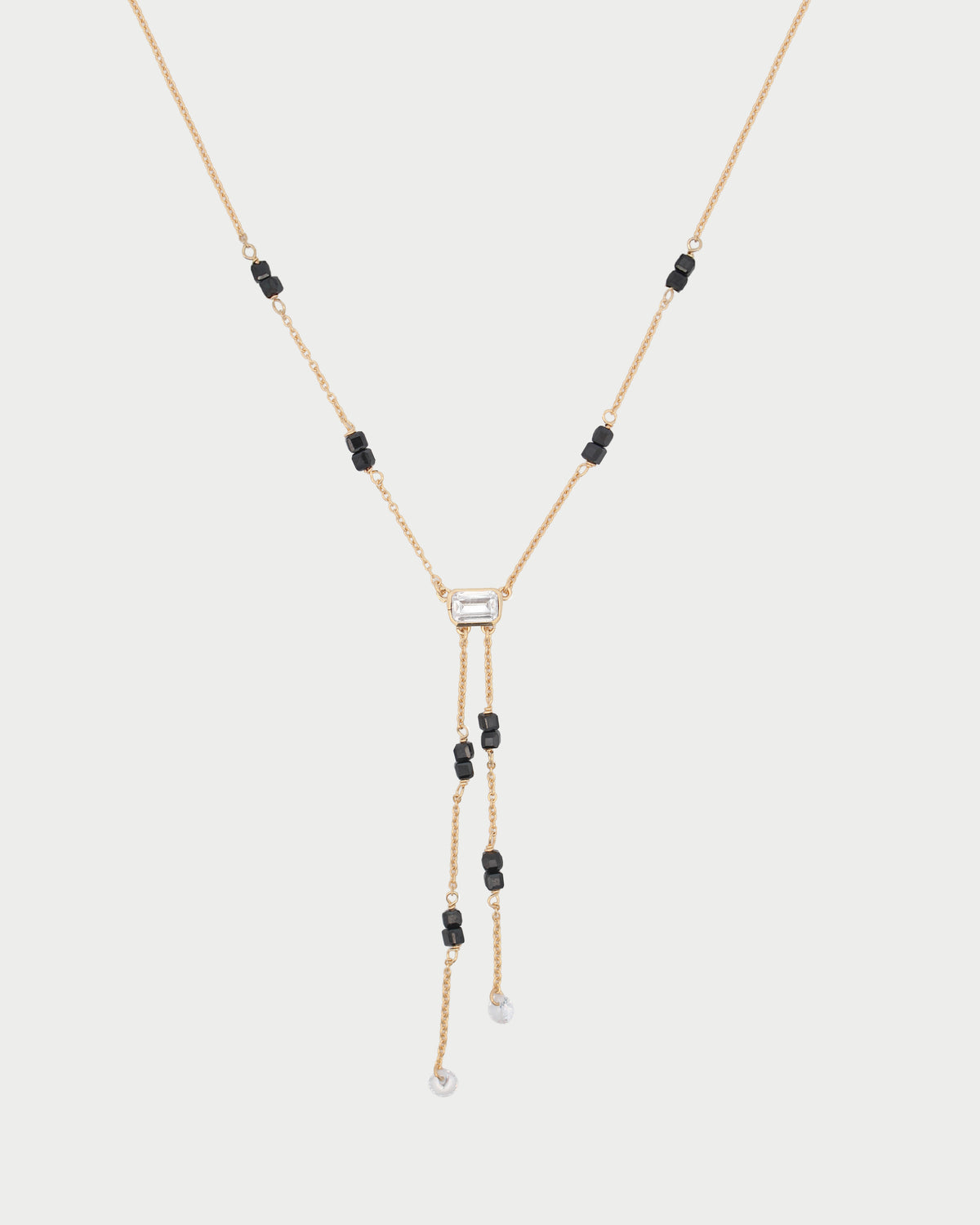 Collar Lariat con doble corte esmeralda