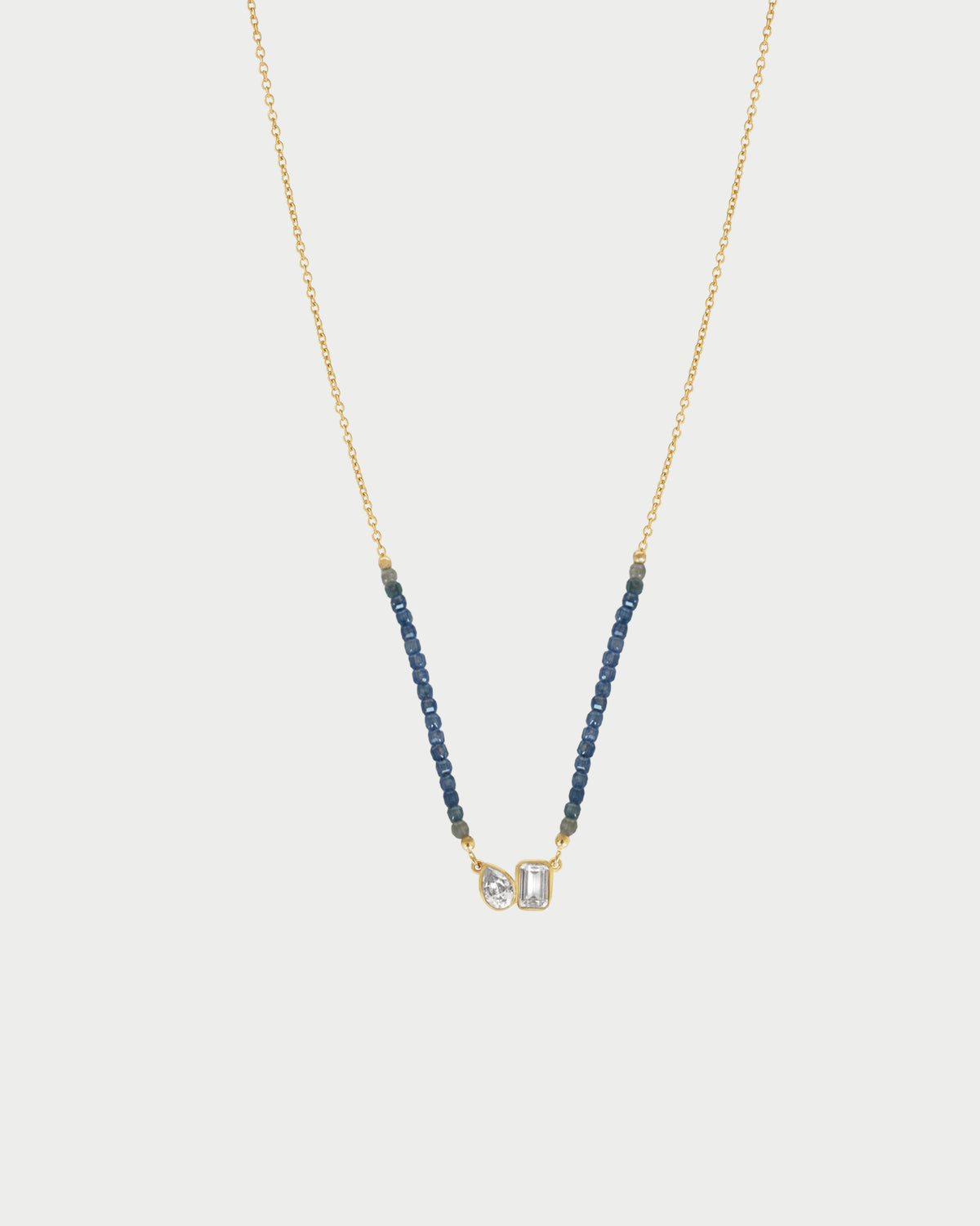 Collar corto con piedras «Moi et Toi» esmeralda y pera