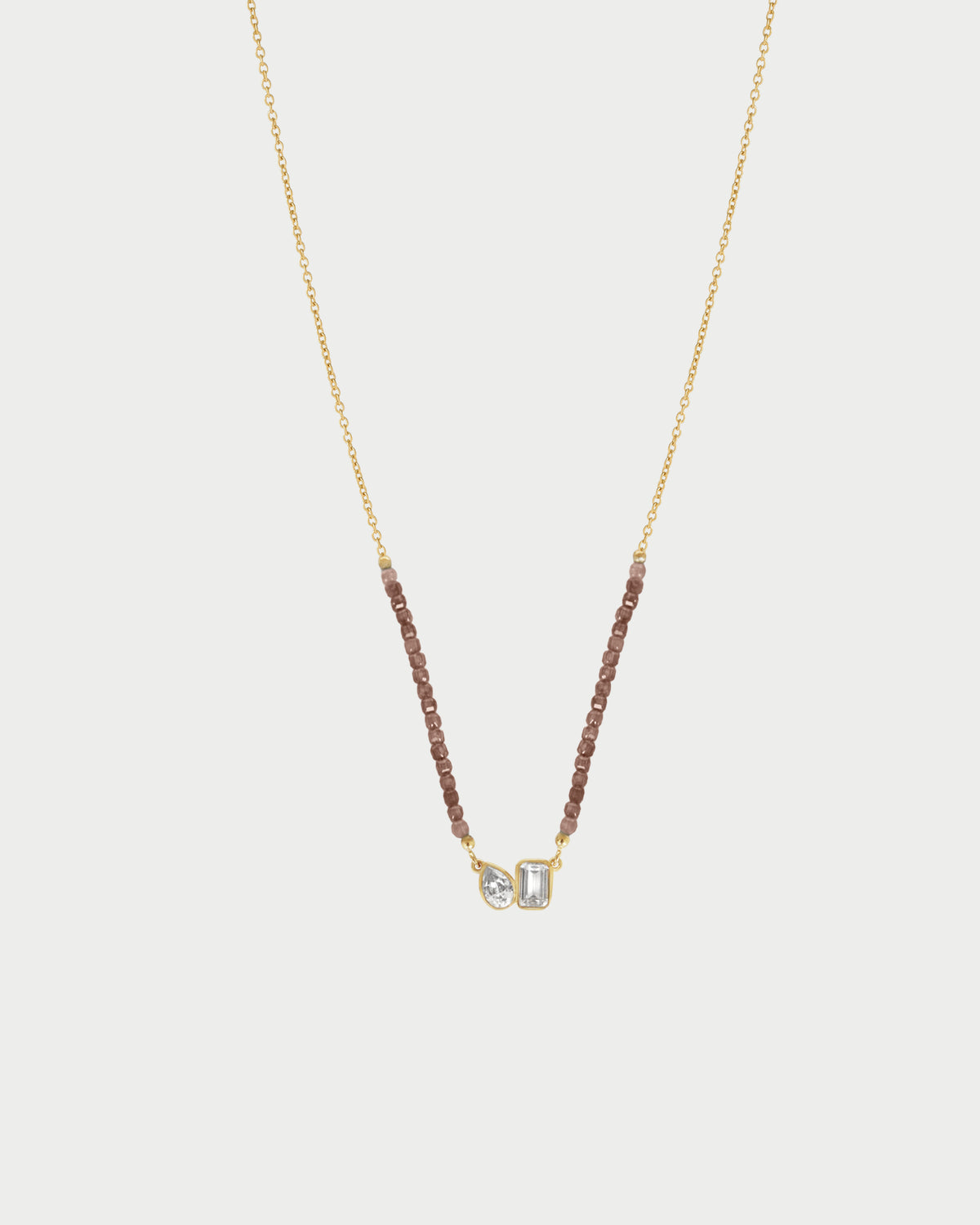 Collar corto con piedras «Moi et Toi» esmeralda y pera