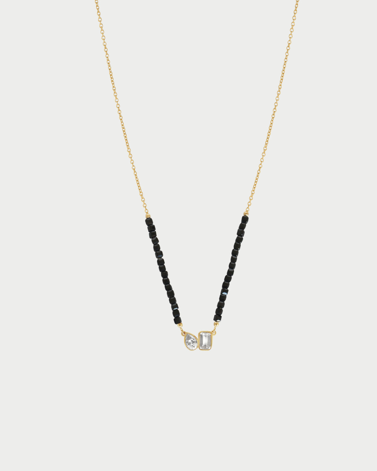 Collar corto con piedras «Moi et Toi» esmeralda y pera
