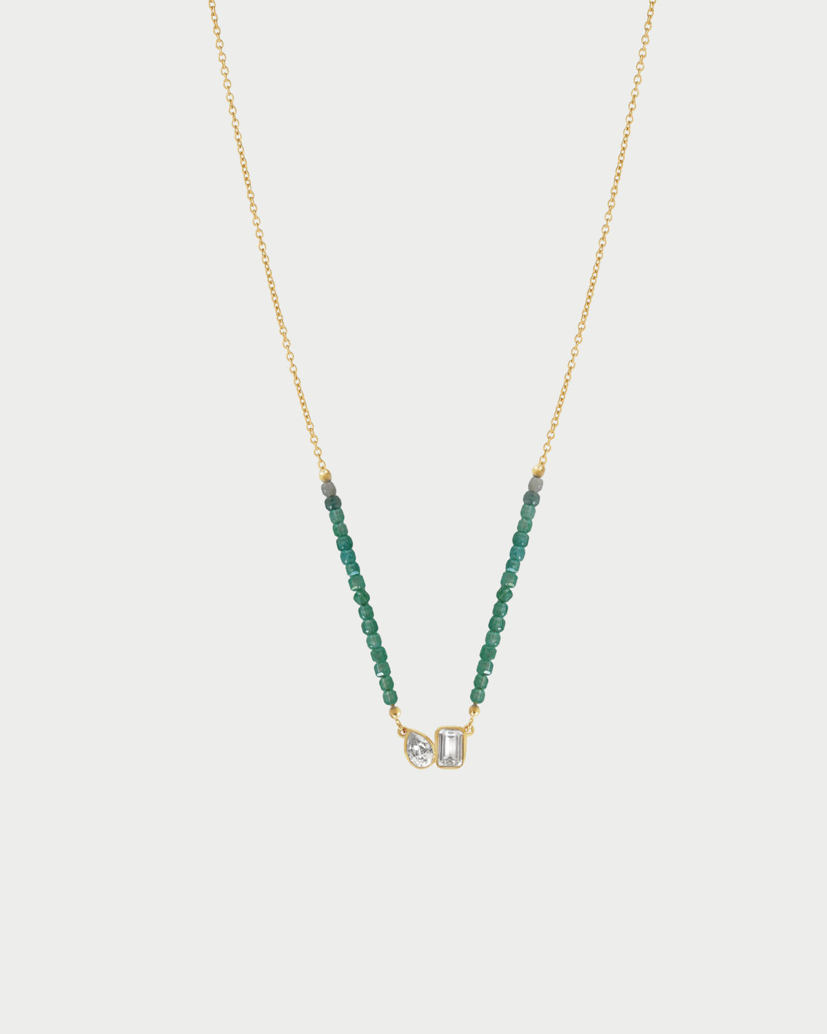 Collar corto con piedras «Moi et Toi» esmeralda y pera
