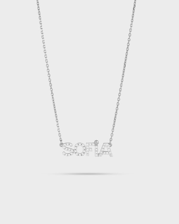 Customizable Necklace with White Zircon