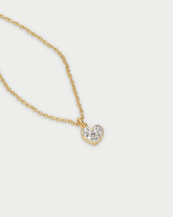 Gargantilla cadena y corazón con circonitas
