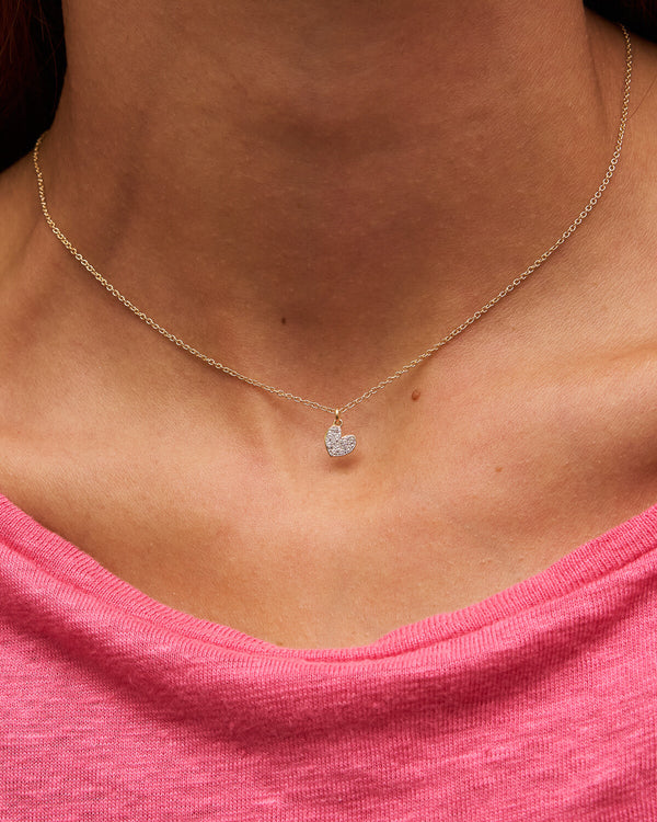 Gargantilla cadena y corazón con circonitas
