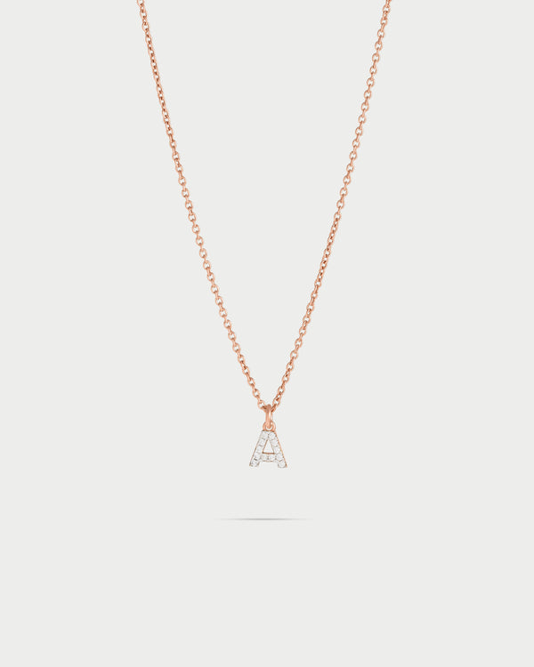 Chain choker with letter and white zircons