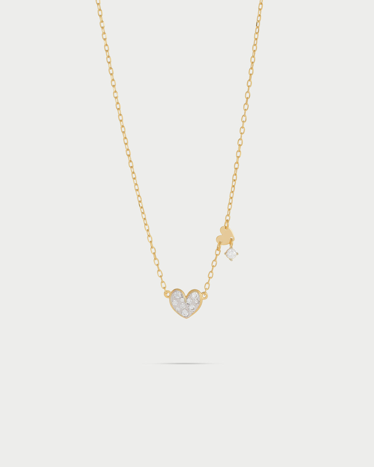 Collar con cadena y corazón en pavè - STARDUST TEN