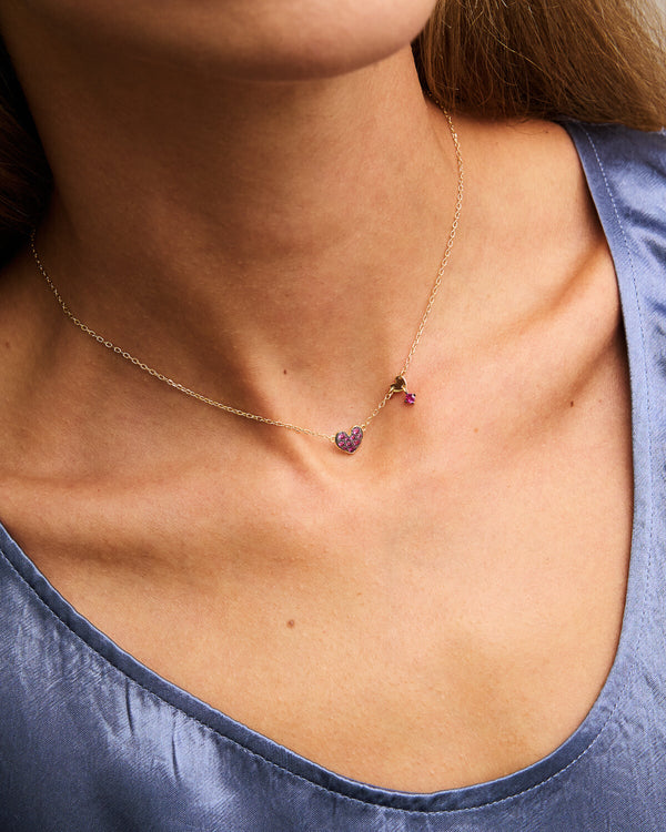 Necklace with chain and colored pavè - STARDUST TEN