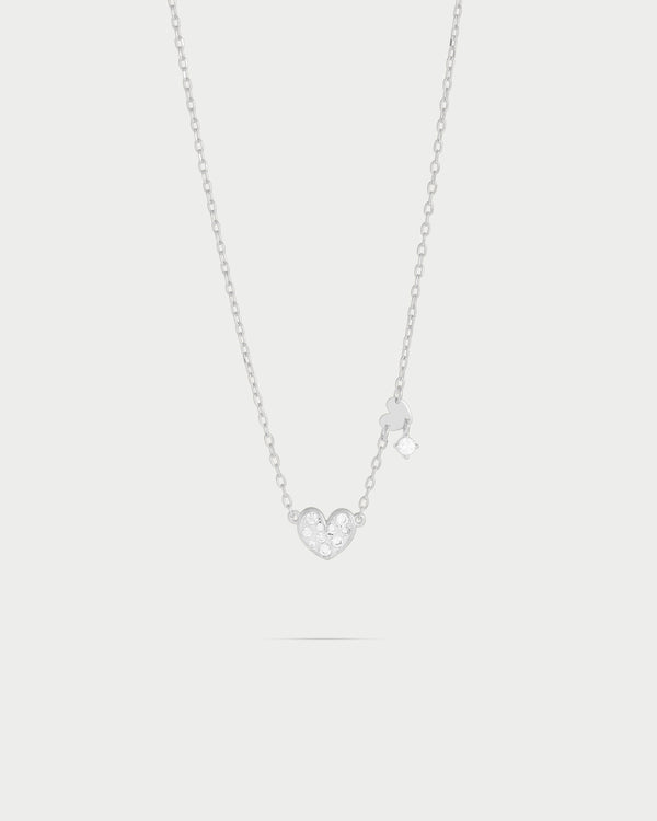 Girocollo cuore pavè e mini castone