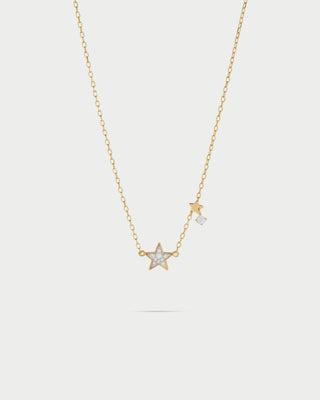 Necklace with chain and pavè star - STARDUST TEN