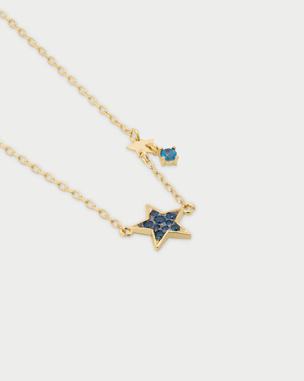Necklace with chain and colored pavè - STARDUST TEN