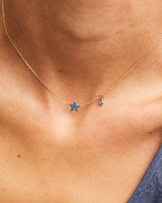 Necklace with chain and colored pavè - STARDUST TEN