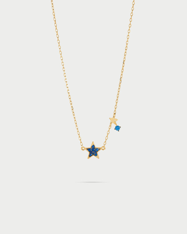 Necklace with chain and colored pavè - STARDUST TEN