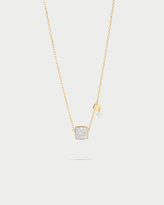 Necklace with chain and pavè square - STARDUST TEN